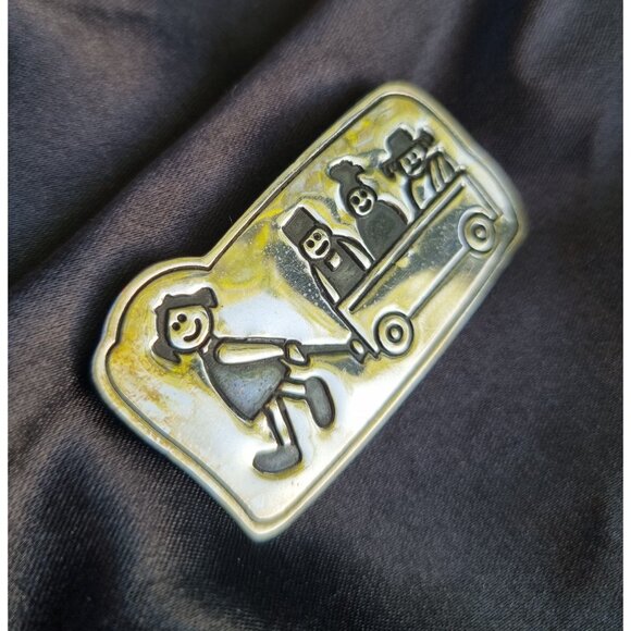 Vintage EFS Save the Children Signed Sterling Silver Brooch Pin - Picture 6 of 6